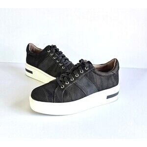 LINEA PAOLO Women's Kim Sneakers Dark Green Camo Sz 9.5 Lace Up Platform